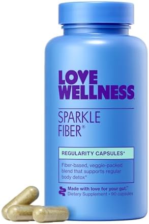 Love Wellness Sparkle Fiber | Suplemento de Fibra con Enzimas Digestivas | Polvo de Superalimento Verde y Cáscara de Psyllium | Salud Digestiva para - imagen 1