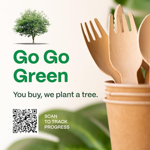 Set de Cubiertos 100% Compostables - 300 Piezas de Utensilios de Madera [120 Tenedores, 90 Cuchillos, 90 Cucharas] - Cubiertos Desechables Ecológicos - imagen 3