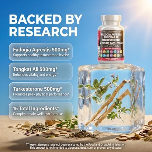 Suplemento Clean Nutraceuticals de Fadogia Agrestis, Tongkat Ali y Turkesterona con Hierba de Cabra, Saw Palmetto, Maca, Ginseng Siberiano, Tribulus - imagen 3