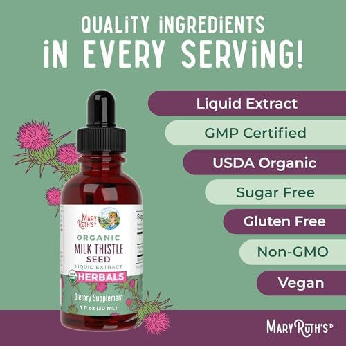 Extracto Líquido de Semilla de Cardo Mariano MARYRUTH'S, 1 fl oz | 1,190 mg | Sin Alcohol | Vegano | Orgánico USDA | No Transgénico - imagen 7