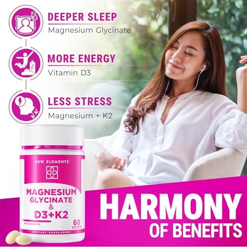 Glicinato de Magnesio 500mg con Vitamina D3 10,000 IU y Vitamina K2 200mcg | Mejorado con Aceite de Coco para Óptima Absorción | Softgels No GMO, Sin - imagen 6