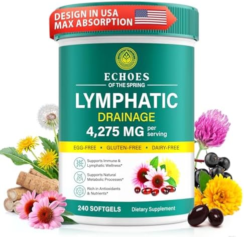 Suplementos de Drenaje Linfático, 4275mg de Apoyo al Sistema Linfático para Mujeres y Hombres, Bienestar Diario, Mezcla Herbal 21 en 1 con Equinácea, - imagen 1