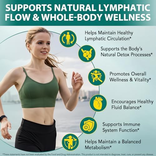 Suplementos de Drenaje Linfático, 4275mg de Apoyo al Sistema Linfático para Mujeres y Hombres, Bienestar Diario, Mezcla Herbal 21 en 1 con Equinácea, - imagen 2
