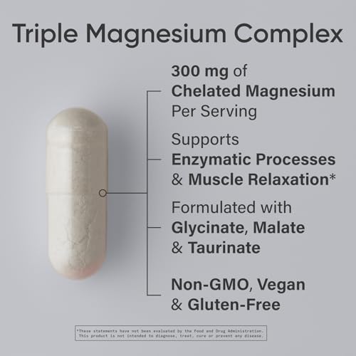 Complejo de Magnesio Triplo Quelado Sports Research® con Glicinato, Taurinato y Malato (Chelamax®) - 300 mg por Porción, No GMO, Vegano Certificado, - imagen 2