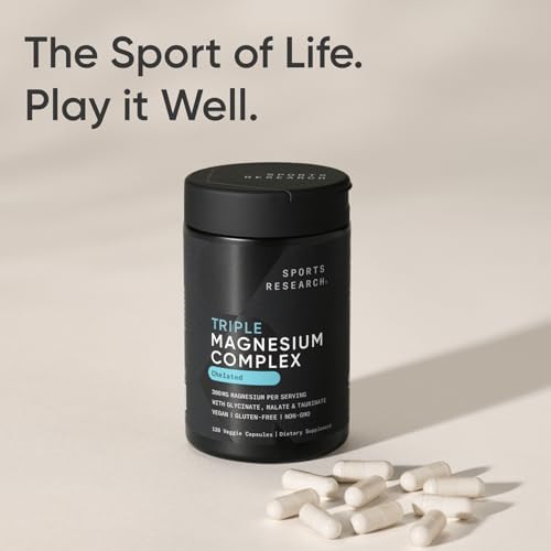 Complejo de Magnesio Triplo Quelado Sports Research® con Glicinato, Taurinato y Malato (Chelamax®) - 300 mg por Porción, No GMO, Vegano Certificado, - imagen 7
