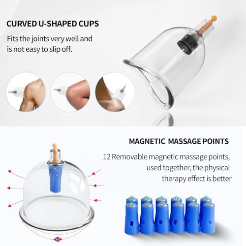 Kit de Ventosas Cupluw para Terapia de Masaje - Set Profesional de 32 Copas Chinas con Magnetismo, Terapia de Ventosas para Reducción de Celulitis y - imagen 7