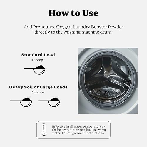 Aditivo para Lavado Pronounce Enzyme Oxygen - Aclara Ropa Blanca, Combate Manchas y Olores, Sin Fragancia - Ultra Concentrado, 60 Cargas (Sin Aroma) - imagen 7
