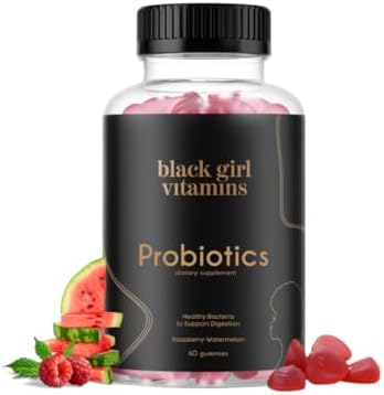 Gummies Probióticos Black Girl Vitamins para Salud Digestiva y Soporte Inmunológico, Sin Gluten, (Frambuesa-Sandía), 60 piezas - imagen 1