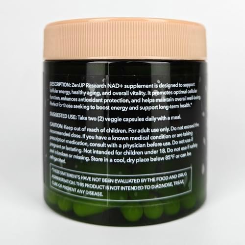 Suplemento ZenUP NAD+ | 1100mg de Ribósido de Nicotinamida Liposomal con Resveratrol y Quercetina | Energía Celular, Enfoque Mental | 120 Cápsulas - imagen 4