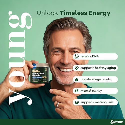 Suplemento ZenUP NAD+ | 1100mg de Ribósido de Nicotinamida Liposomal con Resveratrol y Quercetina | Energía Celular, Enfoque Mental | 120 Cápsulas - imagen 5