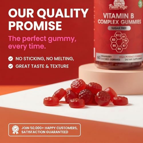 Gomitas de Complejo B Sin Azúcar - Vitamina B12, B7, B6, B3 (Niacina), B5, B8, B9 (Ácido Fólico) - Probadas por Terceros - Prenatal, Veganas, Adultos - imagen 5