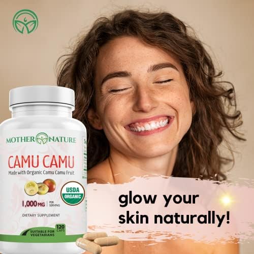 Cápsulas de Vitamina C Orgánica de Camu Camu 1,000mg, Antioxidantes Naturales - Suplemento para Inmunidad y Antienvejecimiento - Vegano, No GMO (120 - imagen 5