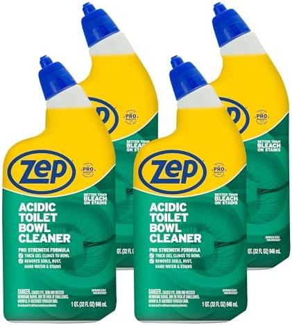 Limpiador Ácido para Inodoro Zep - 32 oz (Caja de 4) - ZUATBC324 - Potencia de Limpieza Superior con Fórmula 2x Más Espesa para un Acabado Profesional - imagen 1