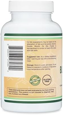 Suplemento de Bile de Buey para Personas Sin Vesícula Biliar (1,000mg por Porción, 500mg por Cápsula, 120 Cápsulas) Estandarizado al 45% de Ácidos - imagen 4