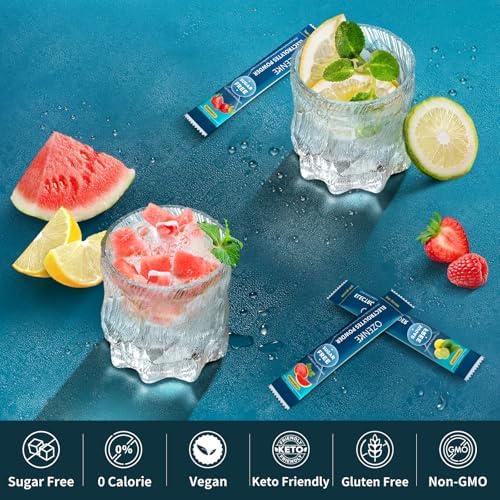 Paquetes de Polvo de Electrolitos OZENKE, Mezcla de Bebida Hidratante Sin Azúcar, 0 Calorías, 20 Palitos, 7 Sabores, Hidratación Rápida y Portátil - imagen 4