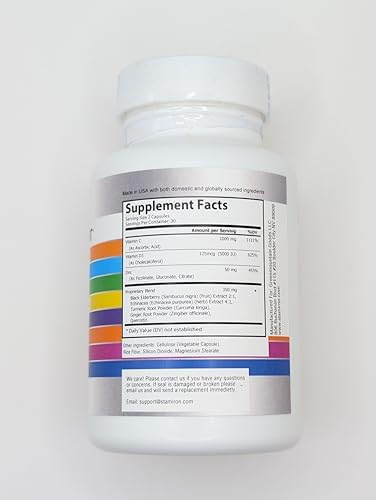 Suplemento Inmunológico 8 en 1 con Quercetina, Zinc 50mg, Vitamina C 1000mg, Vitamina D3 5000 IU, Saúco, Equinácea y Jengibre para Adultos y Niños - - imagen 7