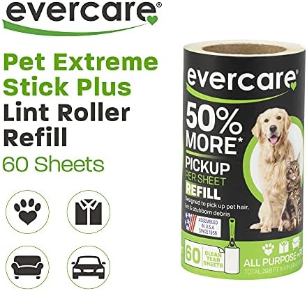 Recarga de Rodillos Adhesivos Extra Pegajosos Evercare para Mascotas, 60 Hojas, Paquete de 6 - imagen 2