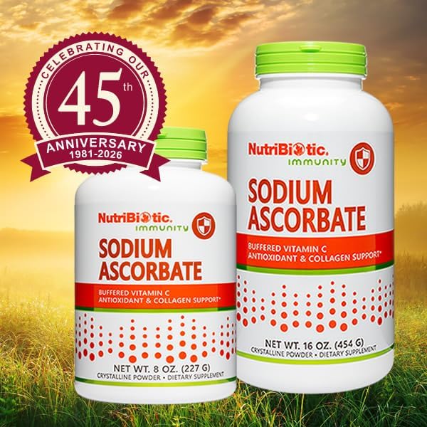 NutriBiotic - Polvo de Vitamina C Buffered Sodium Ascorbate, 16 Oz | Vegano, No Ácido y Más Fácil de Digestionar | Suplemento Antioxidante y de - imagen 7