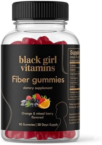 Vitaminas Black Girl - Gomas de Fibra - Prebiótico para la Salud Digestiva y Alivio de la Hinchazón - Apoya la Regularidad y el Microbioma - Veganas, - imagen 1
