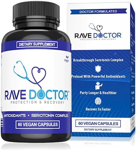 Suplemento Rave Doctor 5 HTP - Vitaminas Esenciales para Rave, Accesorios para Festivales, Esenciales para Festivales y Más - imagen 1