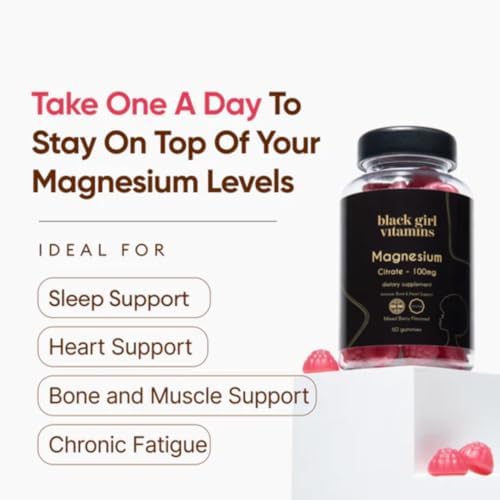 Vitaminas Black Girl - Gomas de Magnesio para Sueño, Inmunidad y Soporte Óseo. Suplemento de Citrato de Magnesio (100mg) por Porción, Sin Gluten - imagen 4