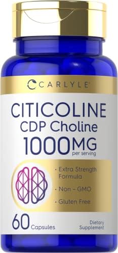 Carlyle Citicolina CDP Colina 1000mg | 60 Cápsulas | Fórmula de Alta Potencia | Suplemento Sin OGM y Sin Gluten - imagen 1