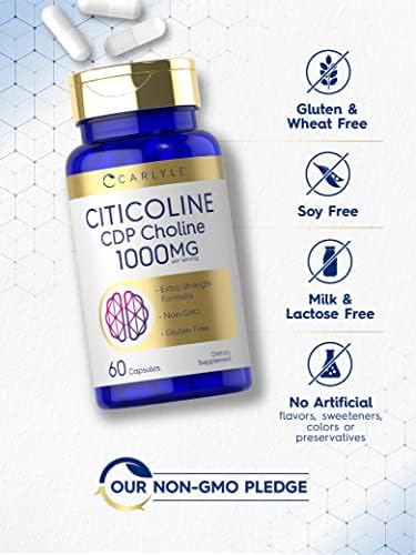 Carlyle Citicolina CDP Colina 1000mg | 60 Cápsulas | Fórmula de Alta Potencia | Suplemento Sin OGM y Sin Gluten - imagen 4