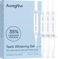 Gel Blanqueador Auraglow 35% para Trays, Retenedores y Alineadores – Peróxido de Carbamida de Fuerza Dental, 30 Tratamientos, 3 Jeringas (5mL) - imagen 1