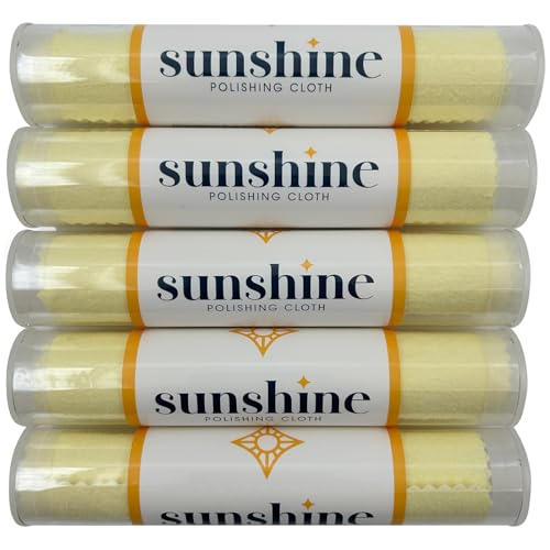 Paquete de 5 Paños de Pulido Sunshine para Limpiar Joyería de Plata, Latón, Oro y Cobre - imagen 1