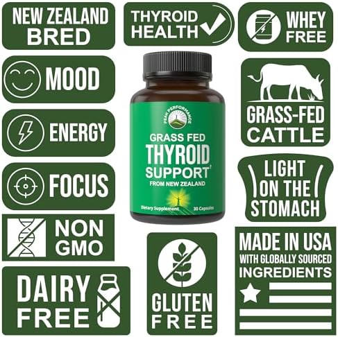Suplemento de Tiroides Deshidratado Crudo. Cápsulas de Cuello y Glándula Tiroides de Res Alimentada con Pasto de Nueva Zelanda para Hombres y - imagen 3