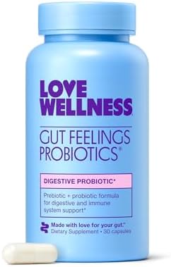 Love Wellness Gut Feelings Probiotic | Suplemento para la Salud Digestiva y el Inmunidad de la Mujer | 3 Mil millones de CFU | 30 Cápsulas - imagen 1