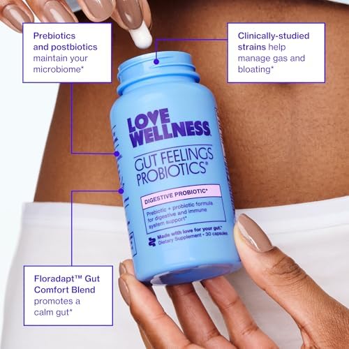 Love Wellness Gut Feelings Probiotic | Suplemento para la Salud Digestiva y el Inmunidad de la Mujer | 3 Mil millones de CFU | 30 Cápsulas - imagen 4