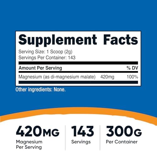 Nutricost Polvo de Malato de Magnesio (300g) - 420mg de Magnesio por Porción - Sin OGM, Libre de Gluten - imagen 2