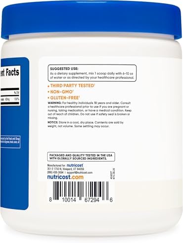 Nutricost Polvo de Malato de Magnesio (300g) - 420mg de Magnesio por Porción - Sin OGM, Libre de Gluten - imagen 4
