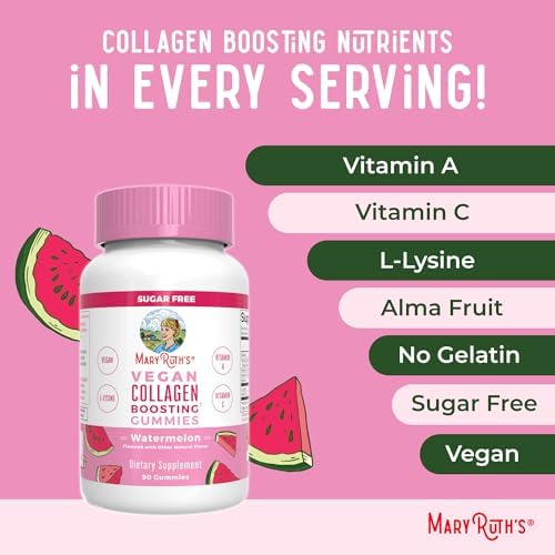 MaryRuth Organics Colágeno Vegano para Mujeres y Hombres, Gomas Aumentadoras de Colágeno, Cuidado de la Piel, 90 Porciones - imagen 7