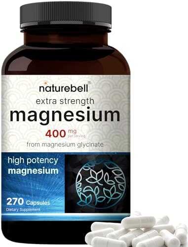NatureBell Magnesio Glicinato 400mg Elementales, 270 Cápsulas | 100% Quelado para Alta Absorción | Apoya la Salud Muscular, Ósea y Cardiaca | Sin - imagen 1