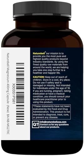 NatureBell Magnesio Glicinato 400mg Elementales, 270 Cápsulas | 100% Quelado para Alta Absorción | Apoya la Salud Muscular, Ósea y Cardiaca | Sin - imagen 8