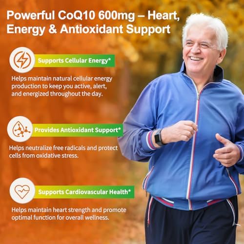 Suplemento Vitarevive CoQ10 600mg en Softgels Ubiquinol con PQQ y Vitamina E, Alta Absorción, Vegano, 120 Cápsulas para Energía Celular y Salud - imagen 3