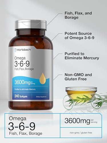 Horbäach Triple Omega 3-6-9 240 Cápsulas Blandas | Aceites de Pescado, Linaza y Borraja | Sin OGM y Libre de Gluten - imagen 4
