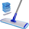Mopa Profesional de Microfibra de 18 para Limpieza de Pisos, con Mango de Acero Inoxidable, 4 Almohadillas Reutilizables y Cepillo para Almohadillas - imagen 1