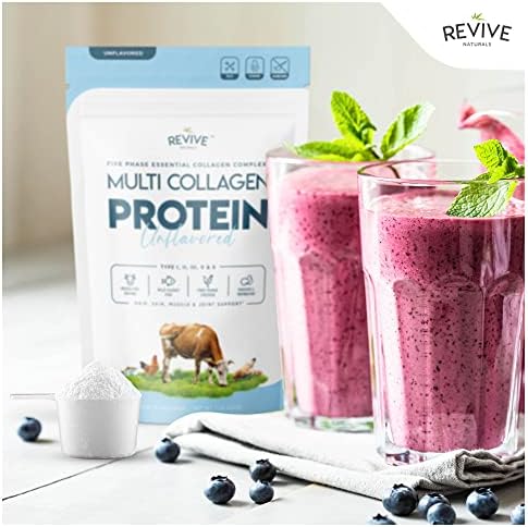 Proteína en Polvo de Colágeno Hidrolizado Multi Colágeno (16oz) - Tipos I, II, III, V y X - Colágeno de Res Alimentada con Pasto, Marino, de Pollo y - imagen 3