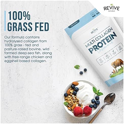 Proteína en Polvo de Colágeno Hidrolizado Multi Colágeno (16oz) - Tipos I, II, III, V y X - Colágeno de Res Alimentada con Pasto, Marino, de Pollo y - imagen 7