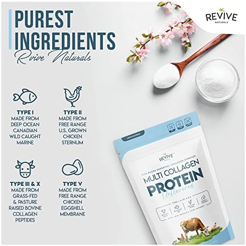Proteína en Polvo de Colágeno Hidrolizado Multi Colágeno (16oz) - Tipos I, II, III, V y X - Colágeno de Res Alimentada con Pasto, Marino, de Pollo y - imagen 8