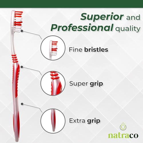 Paquete de Cepillos de Dientes Natraco a Granel con Fundas | Cepillos de Colores Envuelto Individualmente de Calidad Premium | Cerdas Medias Suaves - imagen 6