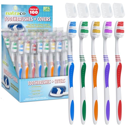 Paquete de Cepillos de Dientes Natraco a Granel con Fundas | Cepillos de Colores Envuelto Individualmente de Calidad Premium | Cerdas Medias Suaves - imagen 8