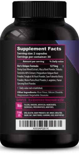 Suplemento Energético Her's Hornygoatweed para Mujeres - Aumenta Pasión, Deseo y Sensibilidad - Alivia Estrés y Reduce Sequedad - imagen 8
