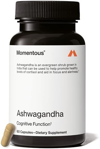 Suplemento de Ashwagandha Momentous - Extracto NooGandha 300 mg - Apoyo a la Cognición, Alerta y Concentración - Certificado NSF para Deporte - - imagen 1