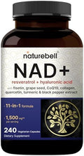 NatureBell Complejo NAD+ 11 en 1 de 1,500 mg por porción, 240 cápsulas vegetales | Suplemento NMN alternativo | NAD con Resveratrol, CoQ10, Ácido - imagen 1