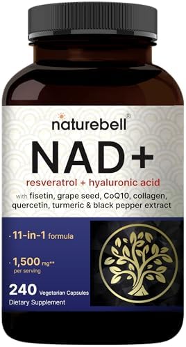 NatureBell Complejo NAD+ 11 en 1 de 1,500 mg por porción, 240 cápsulas vegetales | Suplemento NMN alternativo | NAD con Resveratrol, CoQ10, Ácido - imagen 1