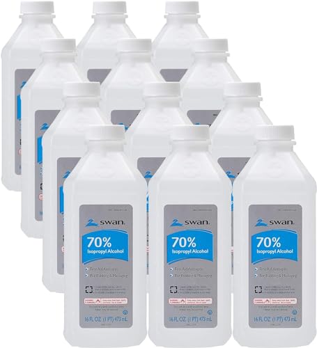 Alcohol Isopropílico Swan 70%, Botella de 16 Oz, Caja de 12 Unidades - imagen 1